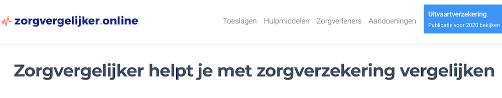 Zorgvergelijker.online screenshot